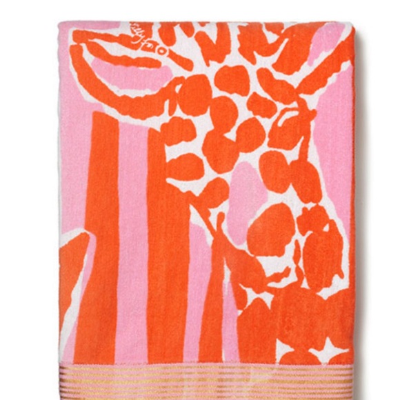 Lilly Pulitzer for Target towel. Giraffe print- orange, pink and white. New! - Picture 6 of 6